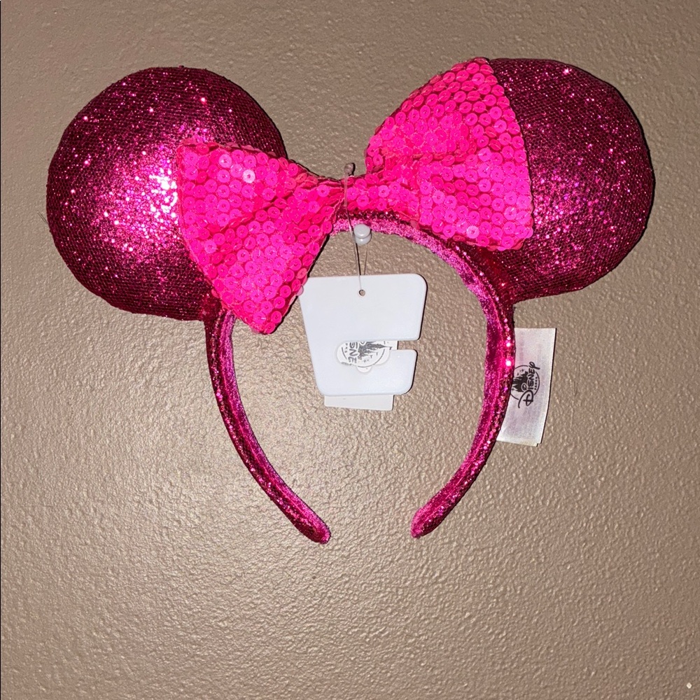 Disney Pink Sequin Minnie Mouse Ears Headband